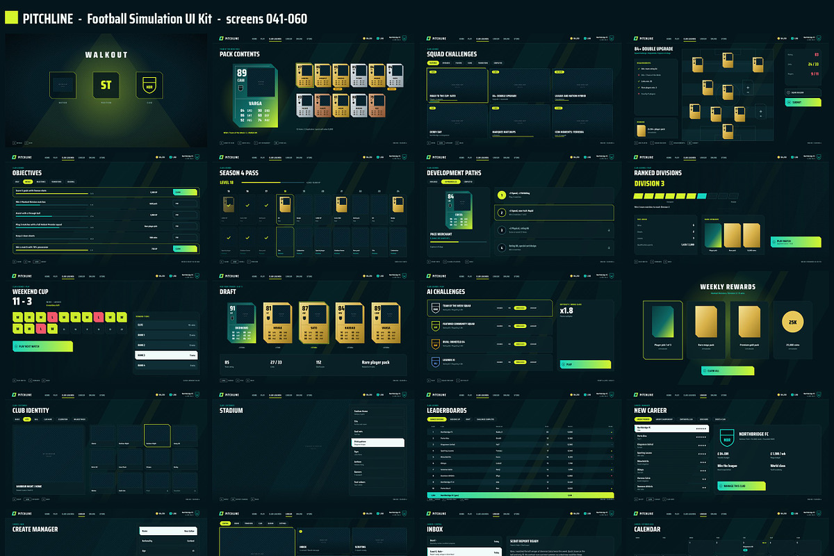Football Game UI Kit, 100 Screens, an UI Kit Template by pawellpi (Photo 15 of 117)