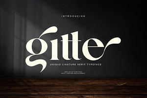 gitte unique ligature serif typeface