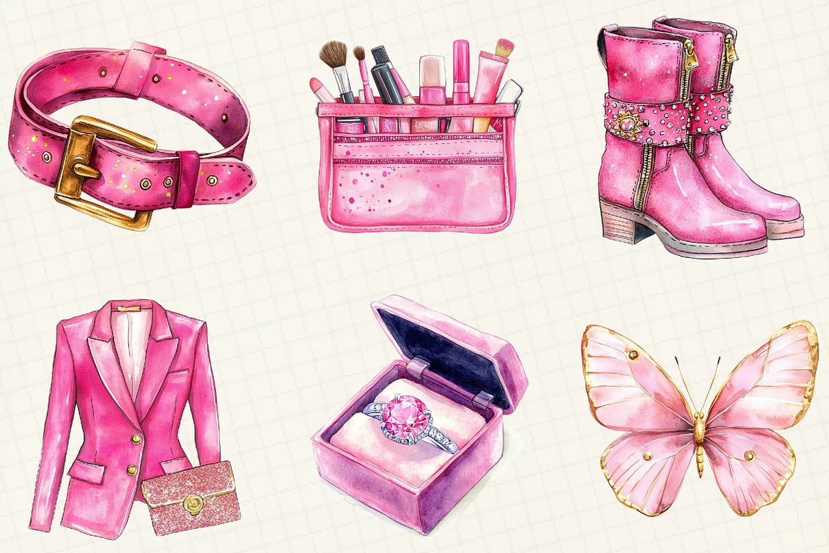 Glitter Pink Girl Sublimation Clipar, an Illustration by OK Design