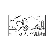 Easter Bunny Coloring Page, a Seasonal Illustration by MISS CHATZ (Thumbnail 2 of 3)