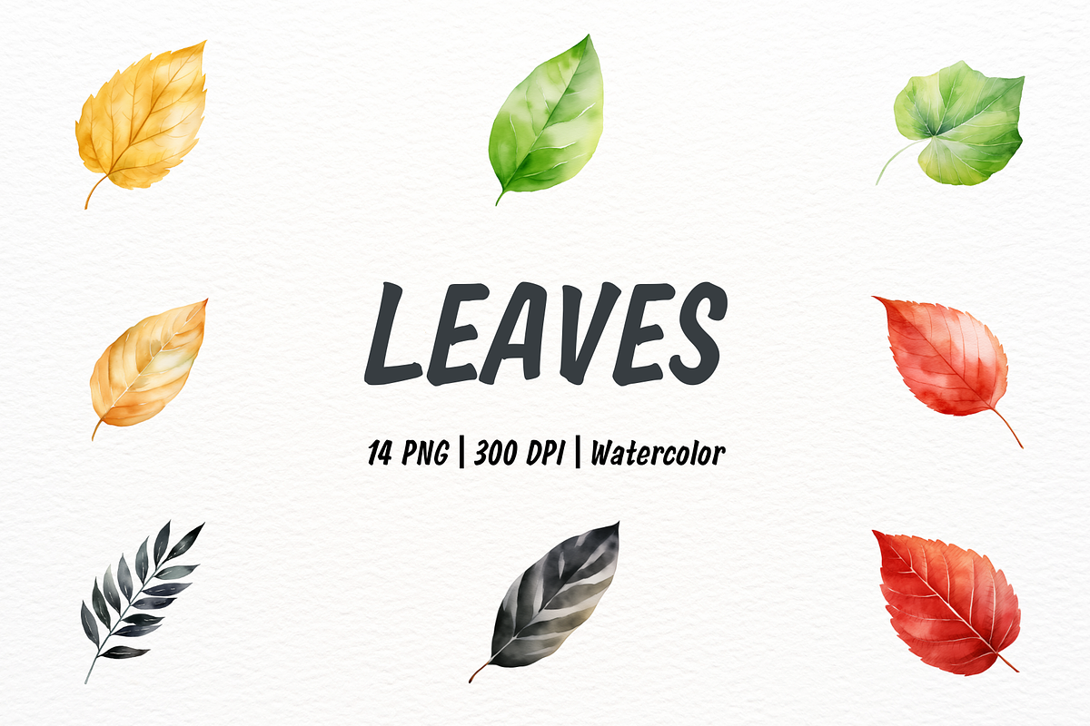 Vibrant Leaves Clipart, an Object Illustration by New-School-Wave (Photo 1 of 5)