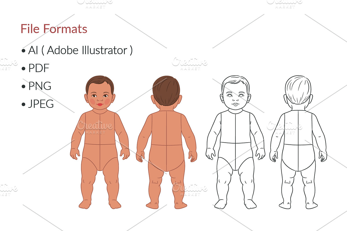 Baby Fashion Croquis Bundle, a Person Illustration by Shorena Fashion Draws (Photo 7 of 11)