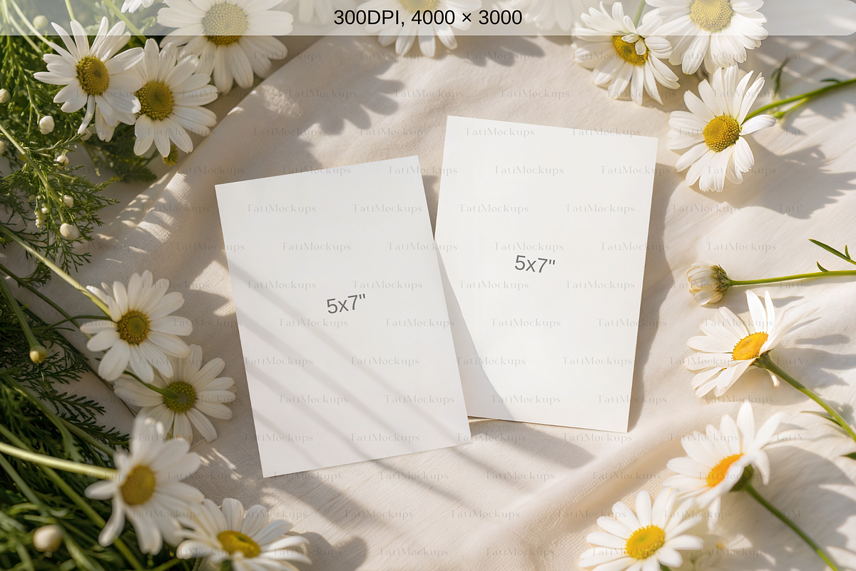 5x7 Double Card Mockup, a Product Mockup by TatiMockup (Photo 2 of 4)