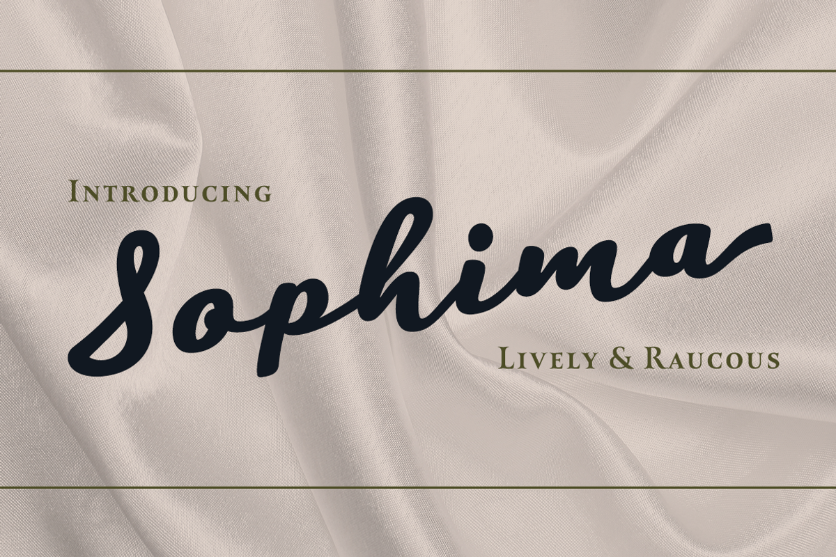 Sophima, a Script Font by insigne (Photo 1 of 3)