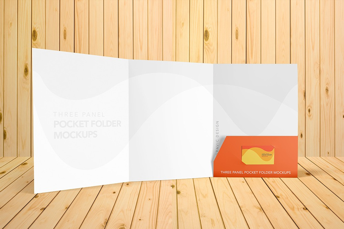 Three Panel Folder Mockups 9″x12″, a Mockup by Vectogravic Design (Photo 1 of 4)