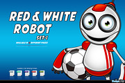 Red And White Robot – Set 1, a Technology Illustration by DesignWolf (Thumbnail 1 of 2)