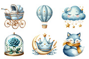 Little Prince Blue Baby Nursery Clip, an Illustration by SinaCreation (Thumbnail 3 of 5)