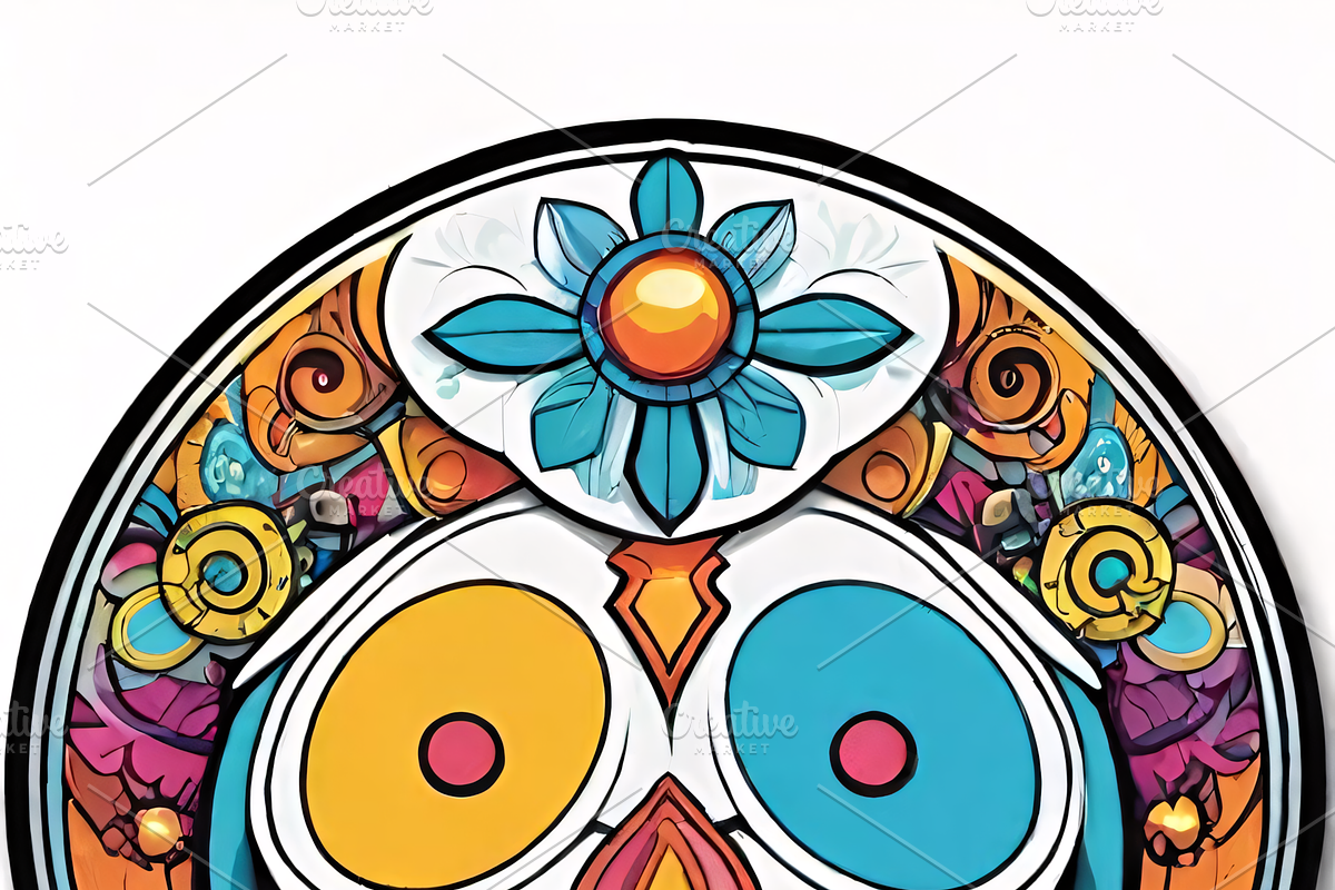 Boho Psychedelic&Sugar Skull Sticker, an Illustration by ETARA by Mea Hau (Photo 5 of 7)