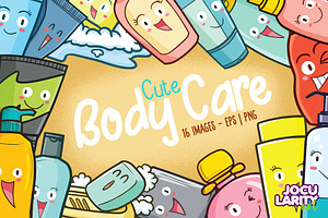 Cute Body Care Cartoon Characters, a Healthcare Illustration by Jocularity Art