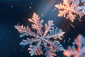 Intricate snowflakes with shimmering light, a Background Photo by AlyaAnd