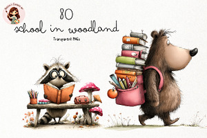 Woodland School PNG Clipart, an Education Illustration by Nicolle's Colorful Art