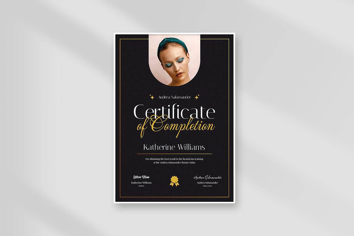 Esthetician Certificate Template, a Stationery Template by artbart (Photo 4 of 10)