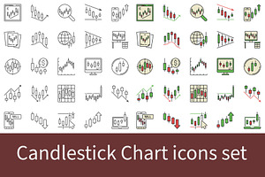 Candlestick Chart icons set, an Icon by VenomousVector