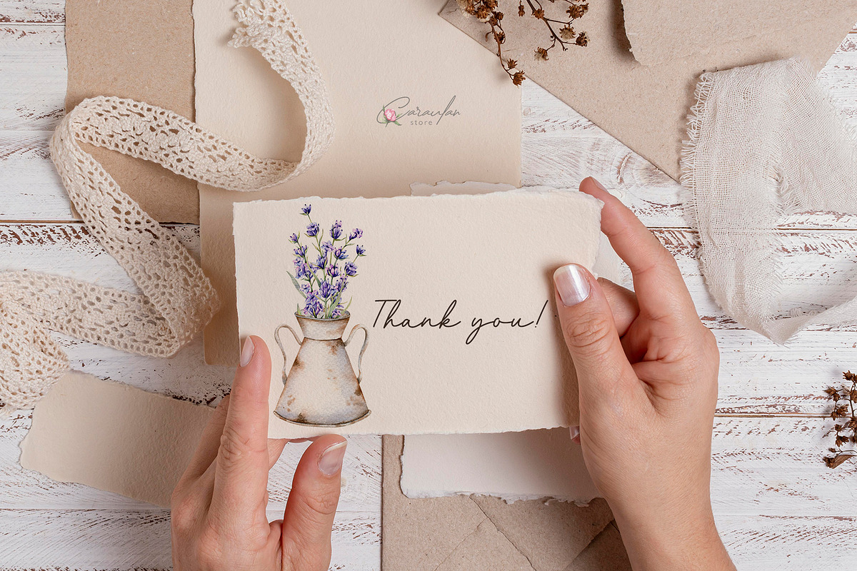 Lavender Watercolor Collection, an Object Illustration by CaraulanStore (Photo 8 of 9)
