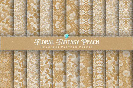 Floral Fantasy Peach Patterns