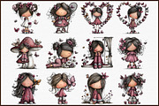 Whimsical Girl with Butterfly Clipar, an Illustration by Sublimation Artist (Thumbnail 3 of 6)
