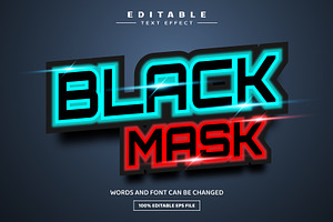 Black Mask 3D Editable Text Effect