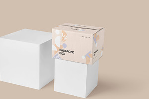 Rectangular Cardboard Box Mockups