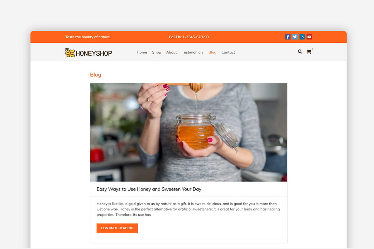 Honey Shop WordPress Theme, a WordPress Template by Your Theme Shop (Photo 6 of 10)