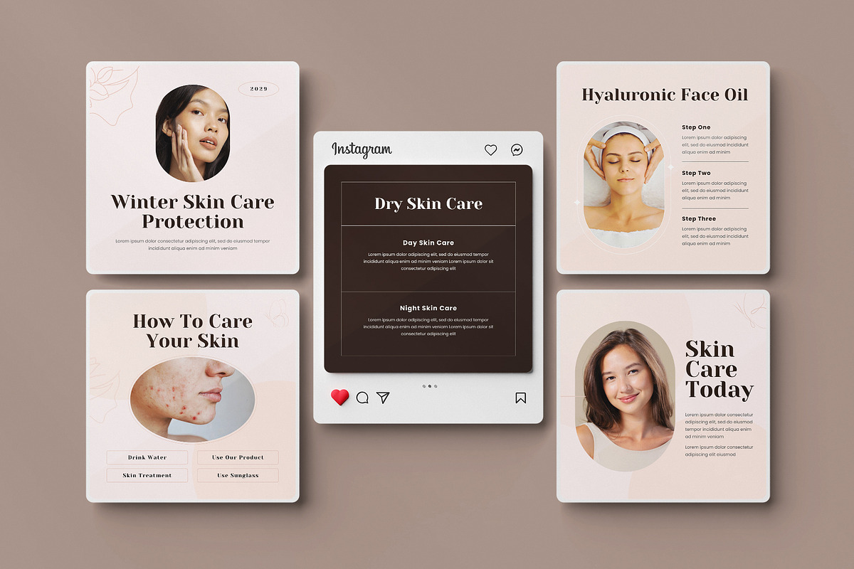 Beauty Skincare Instagram Canva, a Social Media Template by Pixelpick