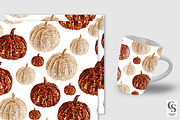 Rhinestone Pumpkin Seamless Pattern,, a Pattern Graphic by Creative Store (Thumbnail 3 of 5)