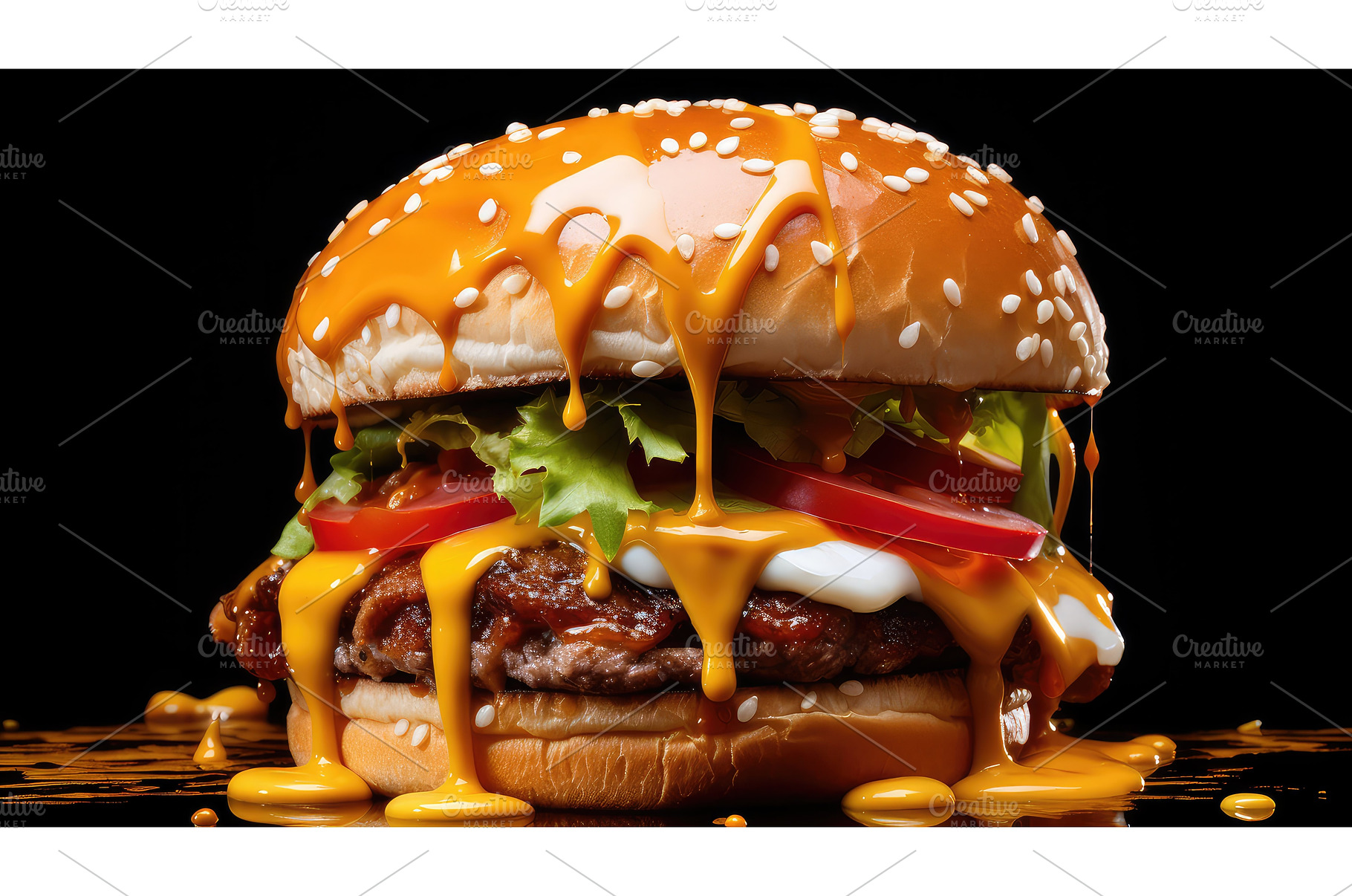 background sauce burger food ai, a Food & Drink Photo by pikepicture