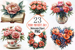 Peony Mother's Day Watercolor PNG, an Illustration by RobertsArt