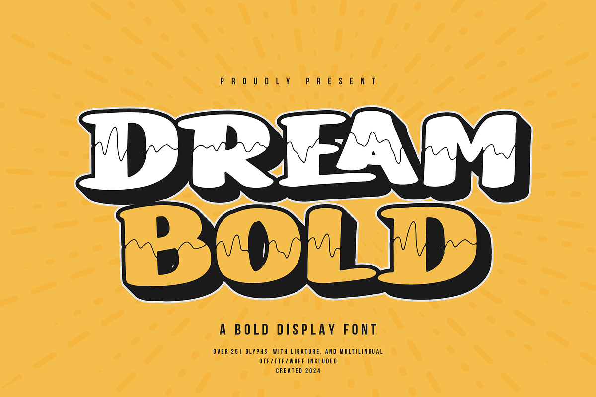 Dream Bold | Bold Display Font, a Sans Serif Font by Denustudios (Photo 1 of 15)