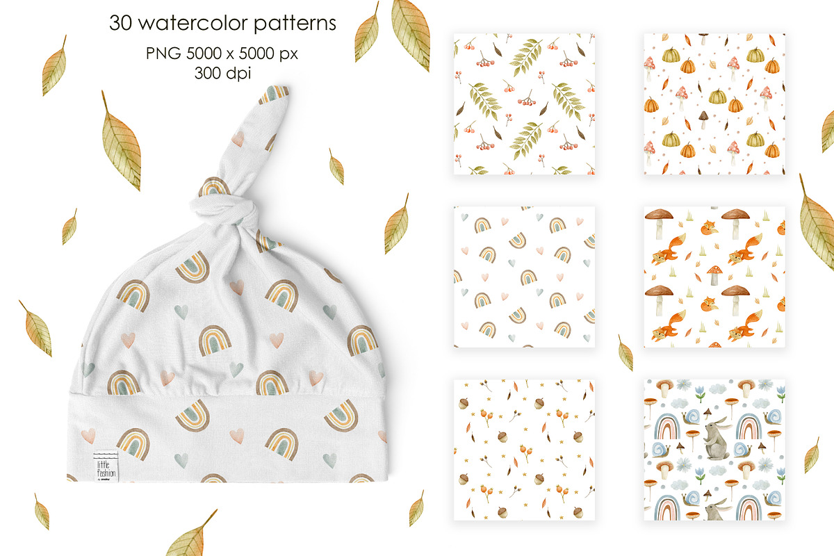 Watercolor autumn collection., a Decorative Illustration by Kira Konoshenko (Photo 9 of 26)