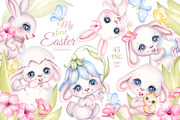 Cute Easter Bunny clipart, an Animal Illustration by MarinadeArt (Thumbnail 1 of 8)