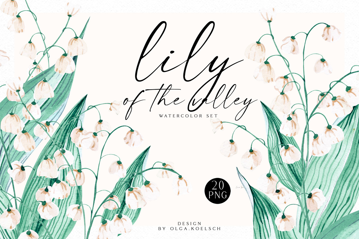 Lily of the Valley Watercolor Floral, an Illustration by Olga Koelsch (Photo 1 of 6)