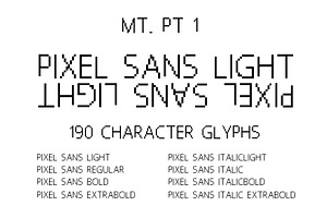 Pixel Sans Light, Regular: MT. PT.1