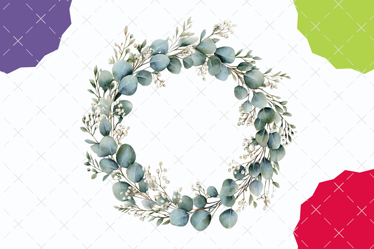 Watercolor Christmas Wreath Clipart, an Illustration by designcity5 (Photo 4 of 5)