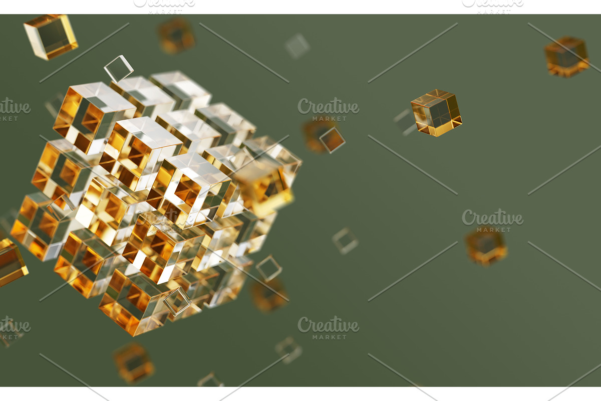 3d blockchain technology banner, a Technology Illustration by Marozhkastudio