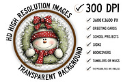 Whimsical Christmas Snowman Clipart, an Illustration by Craft Nest (Thumbnail 2 of 8)