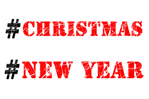 Christmas and New Year hashtags, a Holiday Photo by BOOCYS