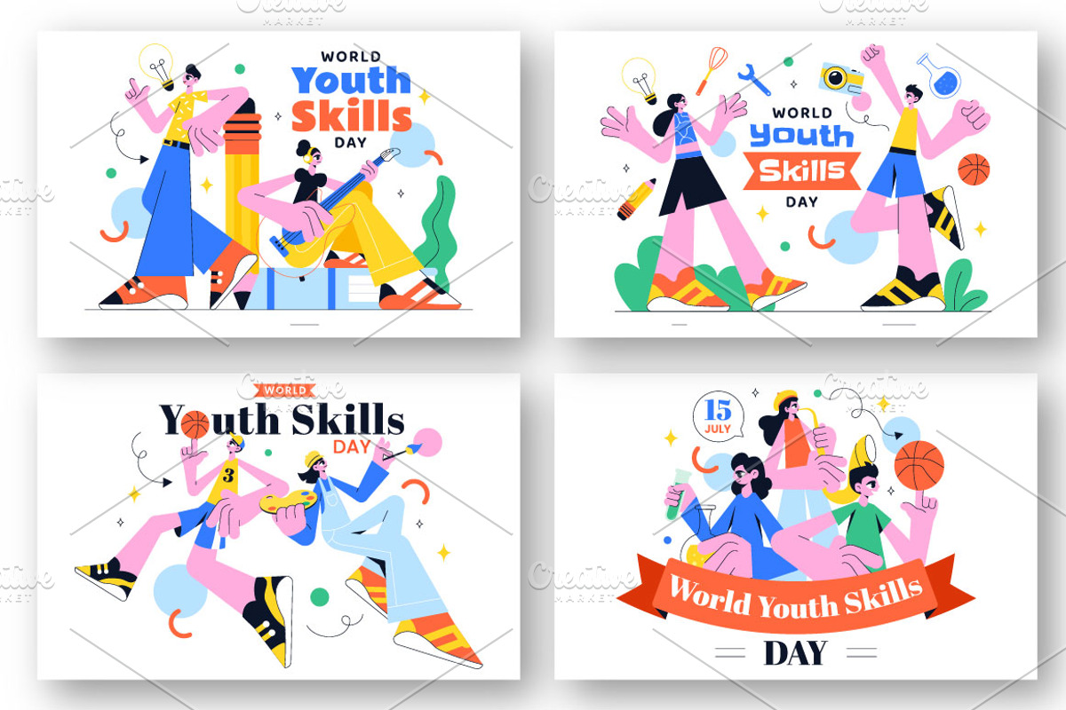 10 Youth Skills Day Illustration, a Person Illustration by denayunebgt (Photo 2 of 4)