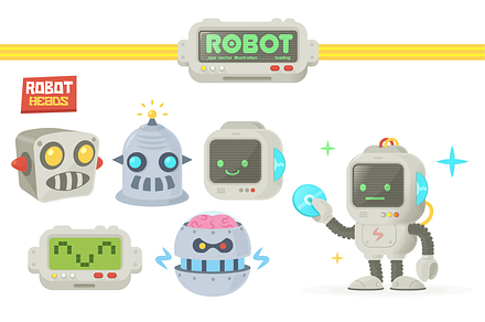 Vintage Comic Retro Robots