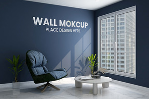 3d Logo Mockup In Office Lobby Room