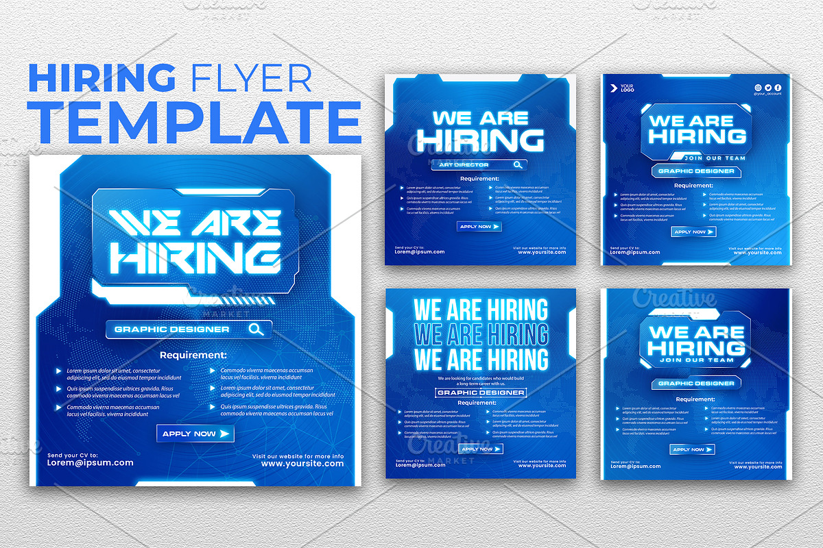 Hiring Flyer Template, a Flyer Template by Asofa Studio