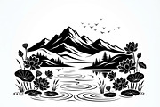 60 Lotus Mountain Harmony Silhouette, an Empty State Illustration by Amazin_art (Thumbnail 10 of 31)