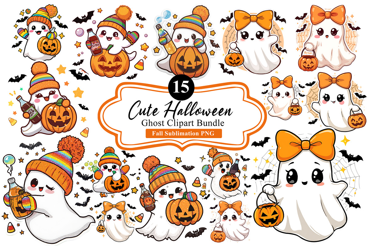 Cute Halloween Ghost Sublimation PNG, an Illustration by Artonix (Photo 1 of 4)