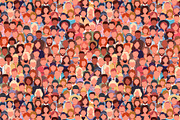 Seamless pattern crowd of people, a Pattern Graphic by Yayasya (Thumbnail 2 of 3)