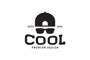 Vintage Cool Boy Hat Sunglasses Logo