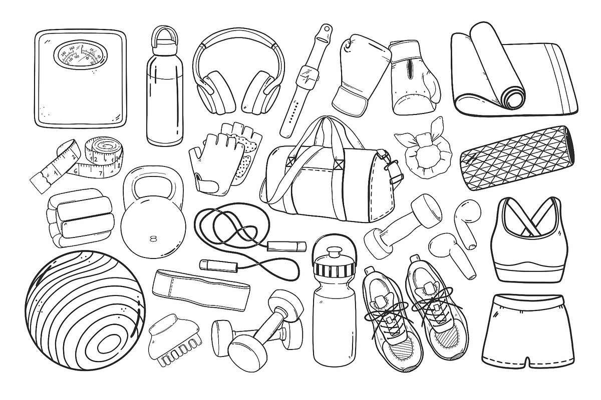 Fitness Equipment Clipart SVG PNG, an Object Graphic by ArtGiftsStudio (Photo 3 of 3)