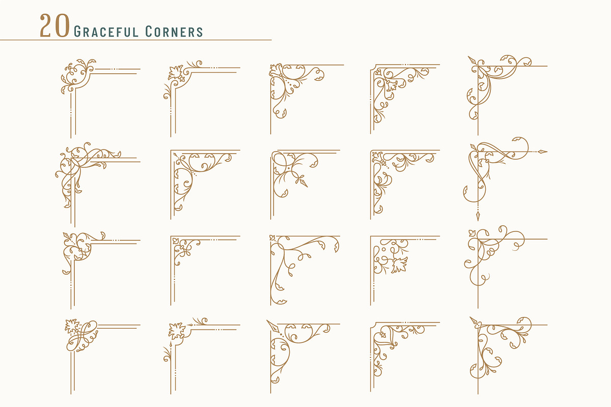 Vintage Ornaments. Vector collection, an Object Graphic by JuliaMalinovskaya (Photo 3 of 11)
