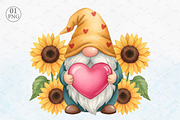 Happy Valentines Gnome with Sunflowe, a Graphic by Libby Wishes (Thumbnail 2 of 7)