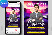 Church Flyer Canva Template, a Flyer Template by Psd Templates (Thumbnail 1 of 3)