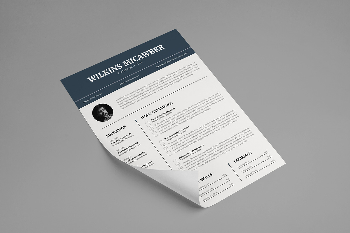 Modern Professional Resume CV Design, a Resume Template by PixelStudio (Photo 4 of 5)