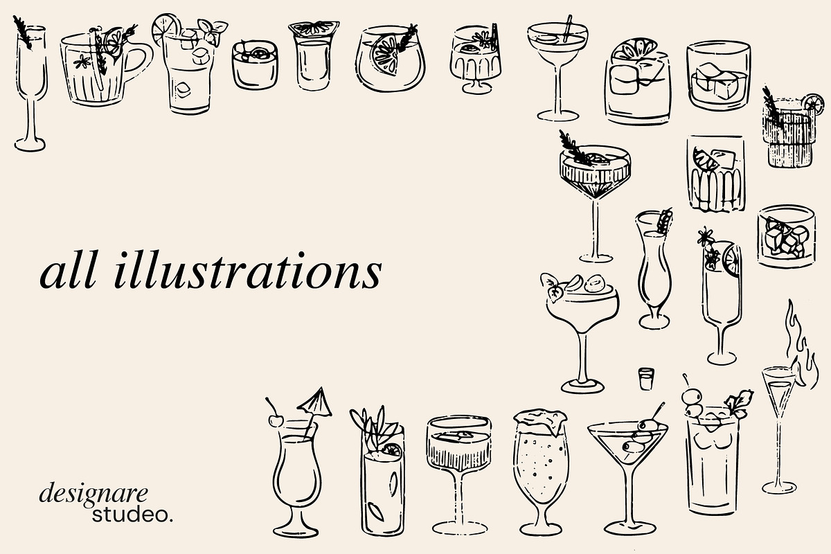Drinks & Cocktails Illustrations, a Decorative Illustration by ginni illustrations (Photo 5 of 5)